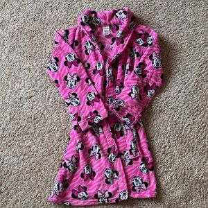 Disney Pink Minnie Mouse Plush Robe with Bows